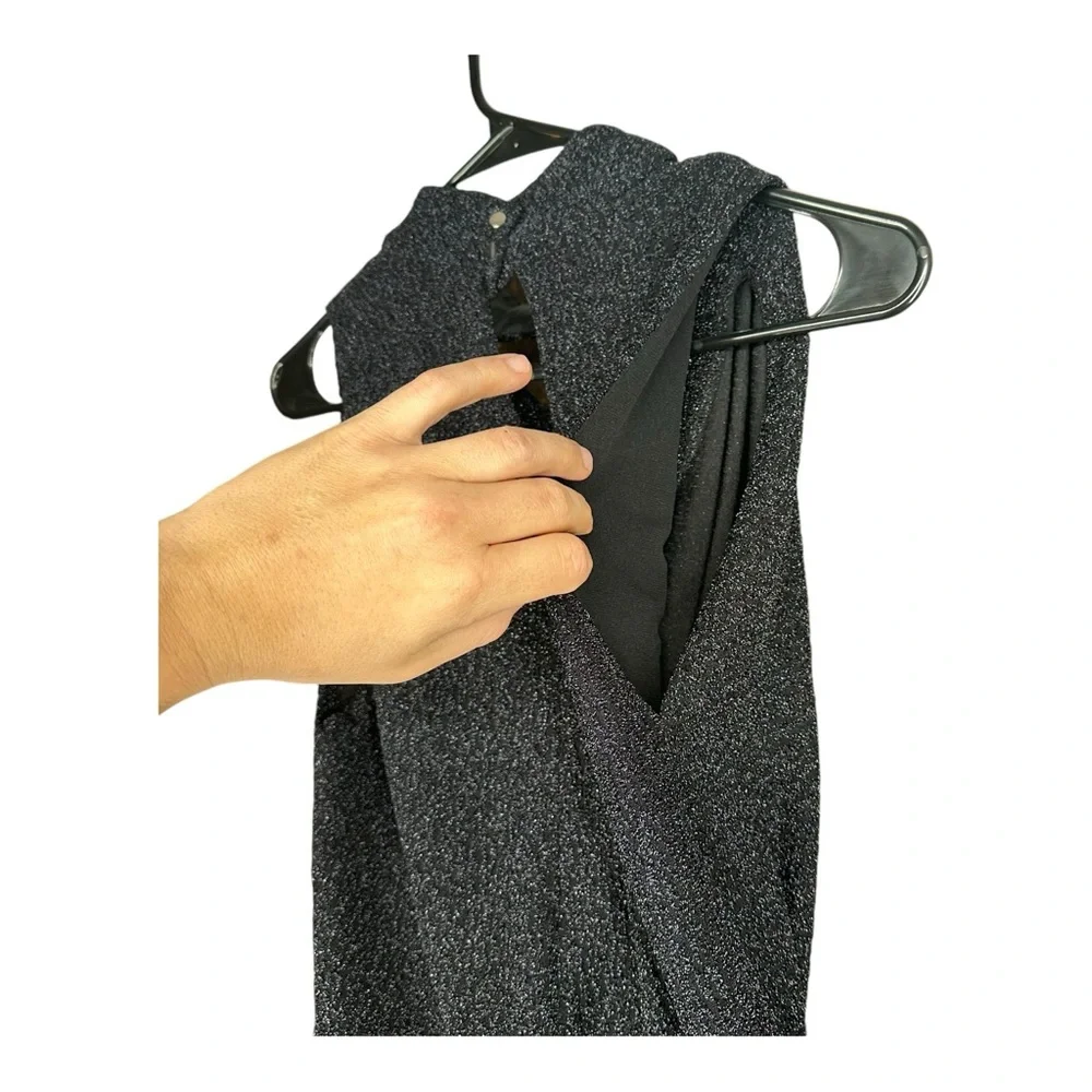 IRO Paris 36 Black Foa Sparkly Cutout Blouse High Neck Party Cocktail Sexy - Picture 8 of 15